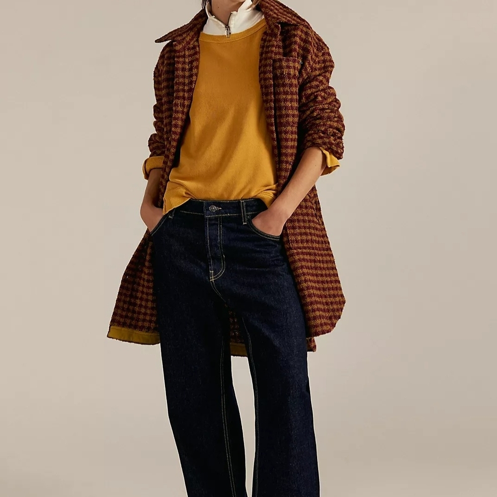 NWT Free People Camden Sweatshirt Golden Yellow - Picture 2 of 7